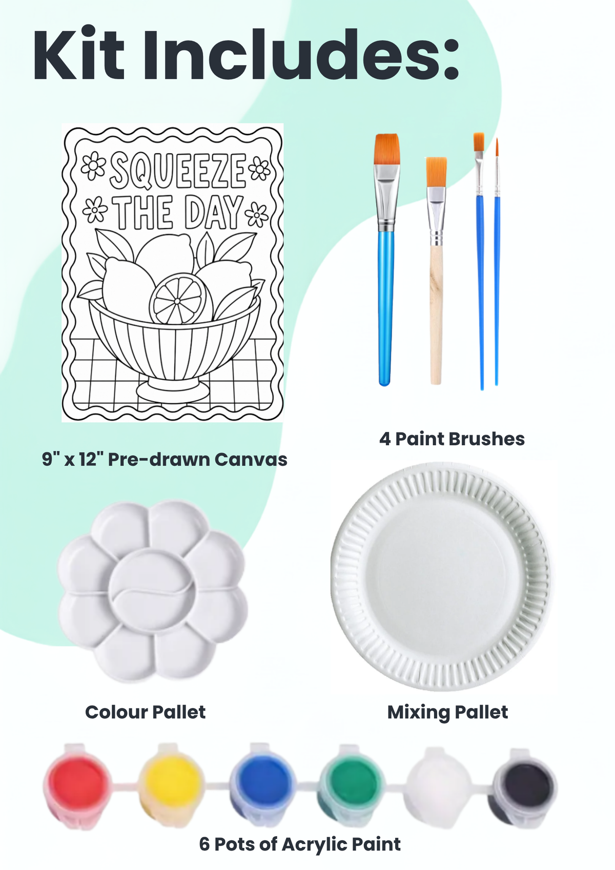 Squeeze The Day Pre-Drawn Acrylic Painting Kit