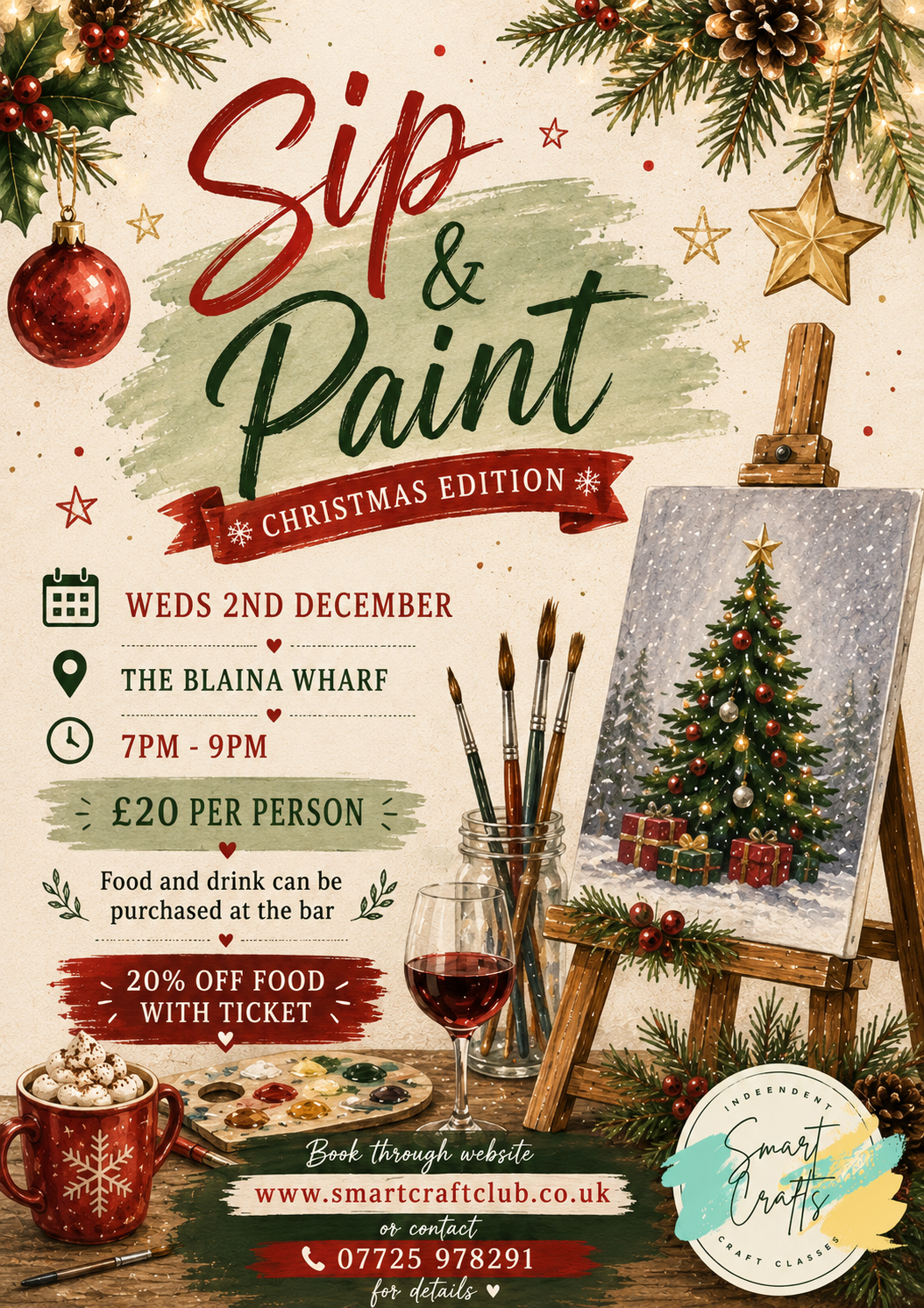 Christmas Sip & Paint - Blaina Wharf, Newport