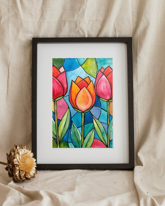 Floral Pre-Darwn Acrylic Painting Kit